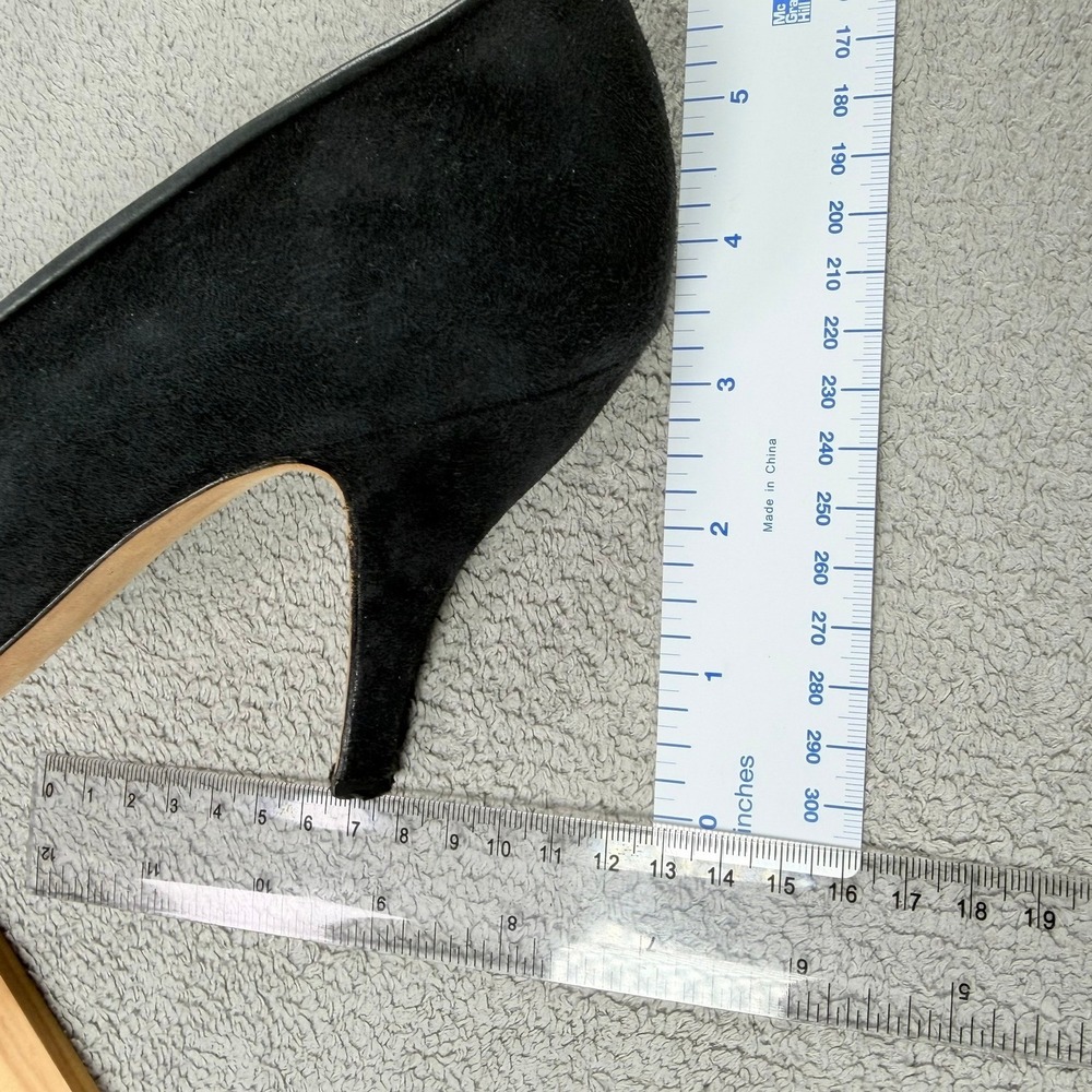 Manolo Blahnik Womens 38.5 Black Suede Leather Trim Pointed Toe Stiletto Pumps - Picture 11 of 11